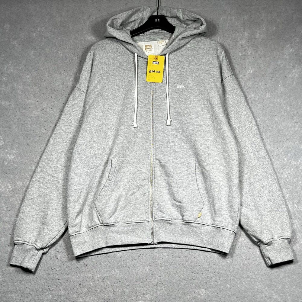 Levi's Full Zip-Up Standard Fit Hoodie Mens Size Medium Heather Grey NWT